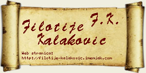Filotije Kalaković vizit kartica
